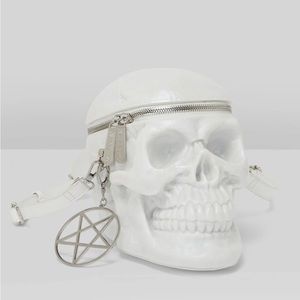 Killstar Grave Digger “Pearl” White Skull Handbag
